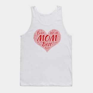 Best Mom Ever Typography Heart Tank Top